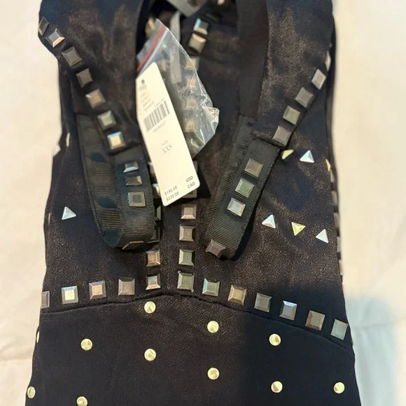 Anthropologie Black Sleeveless Embellished Mini Dress - Picture 13 of 13